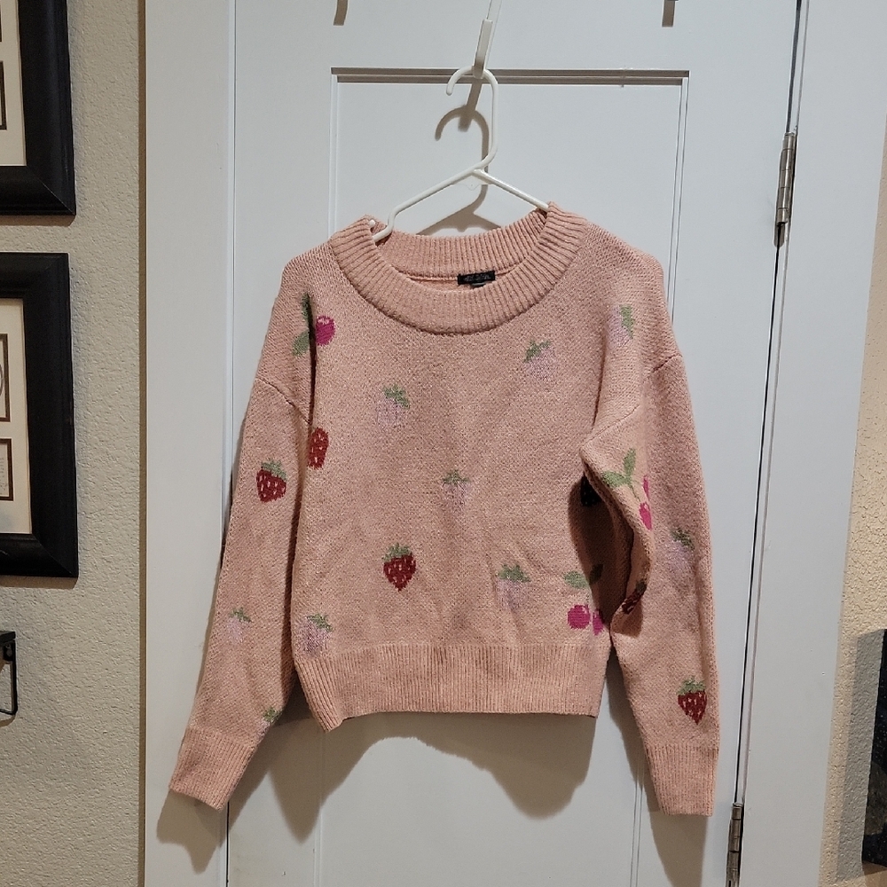 Wild Fable Pink Crew Neck Sweater Plush Cozy Design